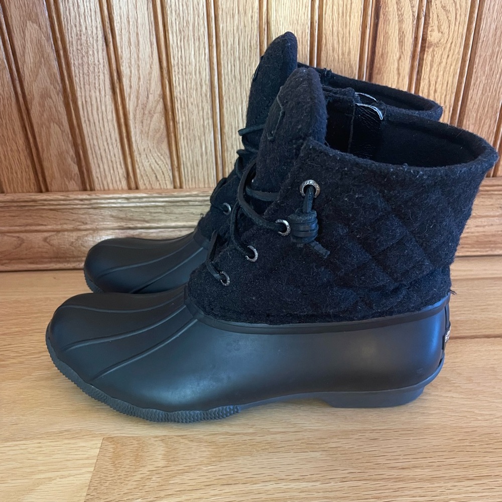 Black Sperry Duck Boots